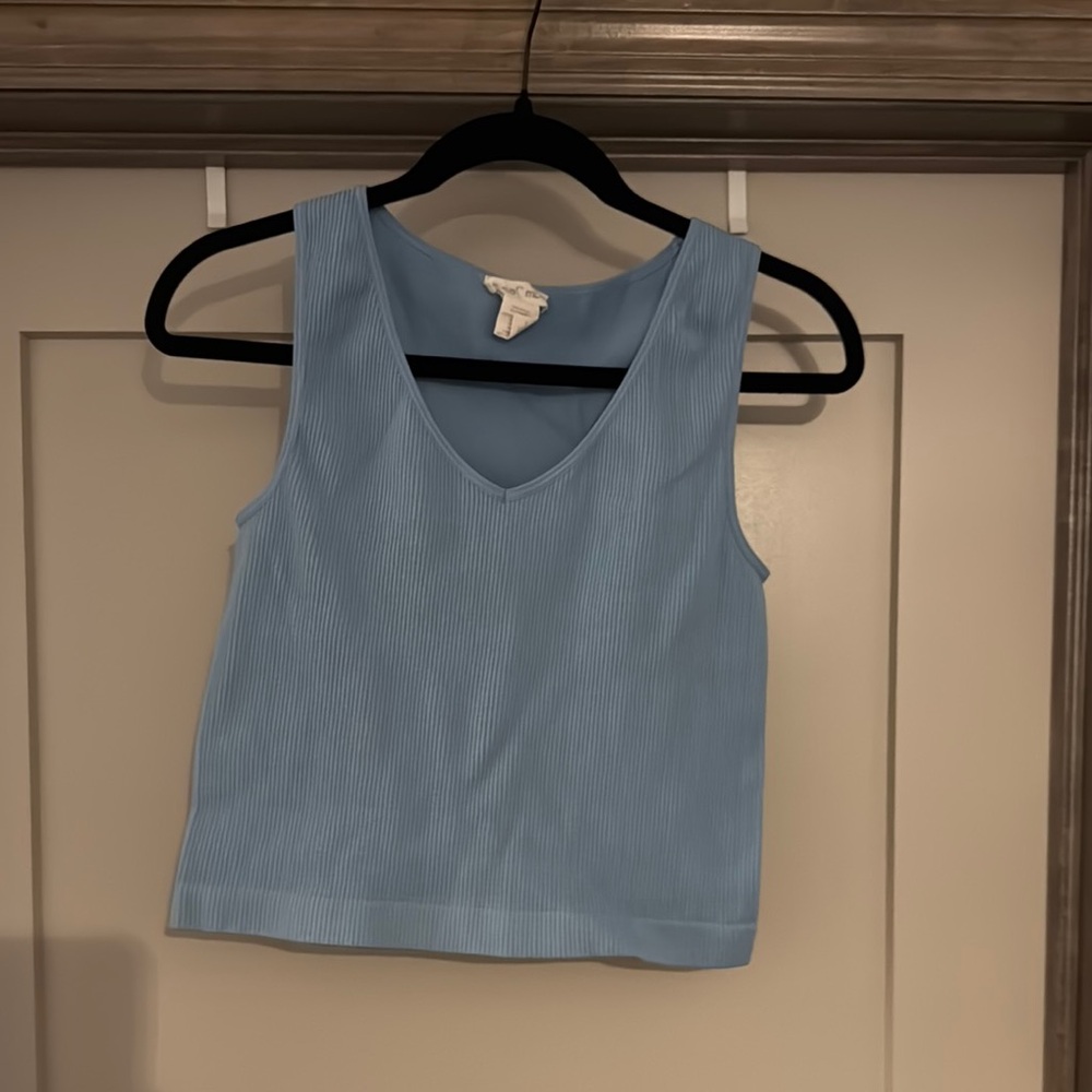 Light Blue Ribbed Top